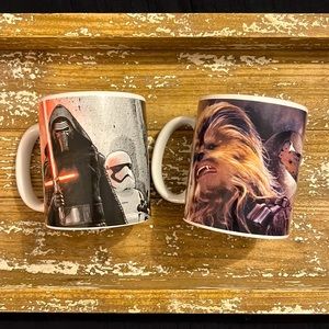 Pair of Disney Star Wars Coffee Mugs, Kylo Ren, Chewbacca